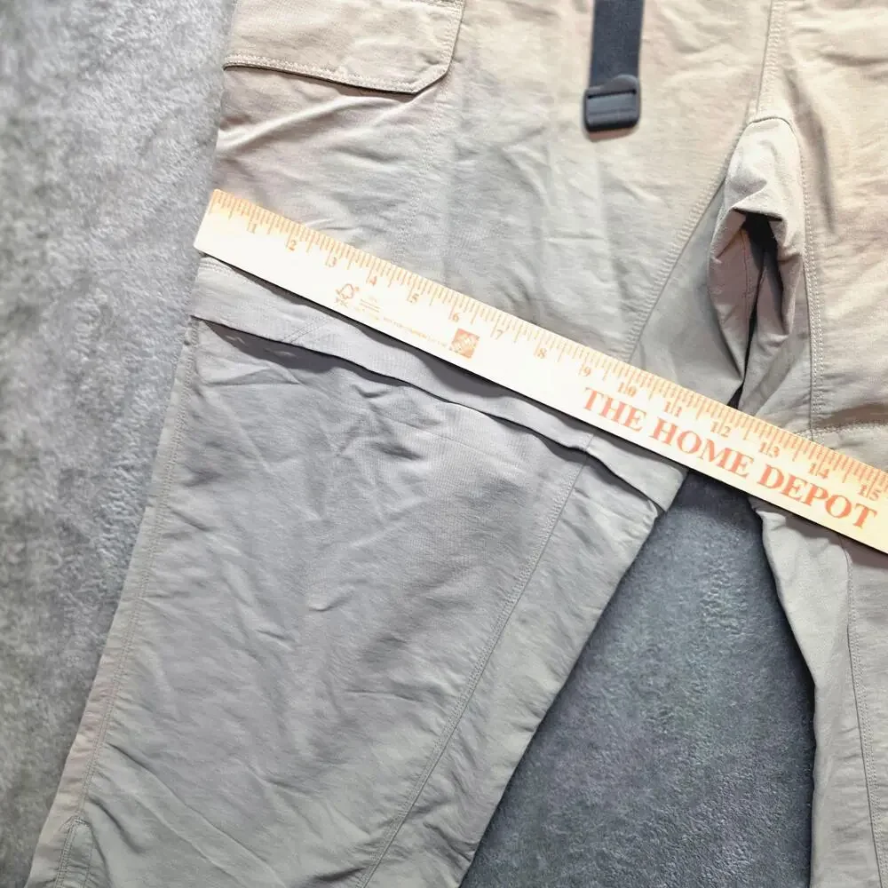 The North Face Cargo Pants Mens 32x32 Beige Convertible Nylon Elastic Waist